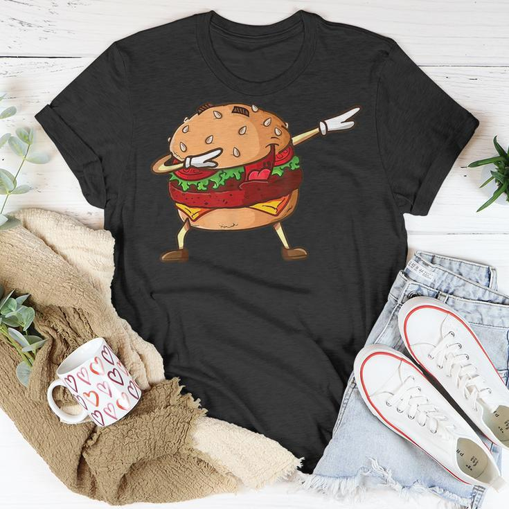 Funny Hamburger Dabbing Cheeseburger Lover Dabbing Ideas Unisex T-Shirt Funny Gifts