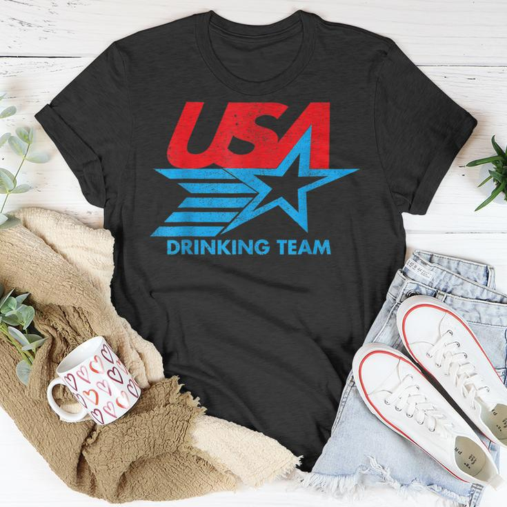 Funny Independence Day Usa Drinking Team 4Th Of July Unisex T-Shirt Unique Gifts