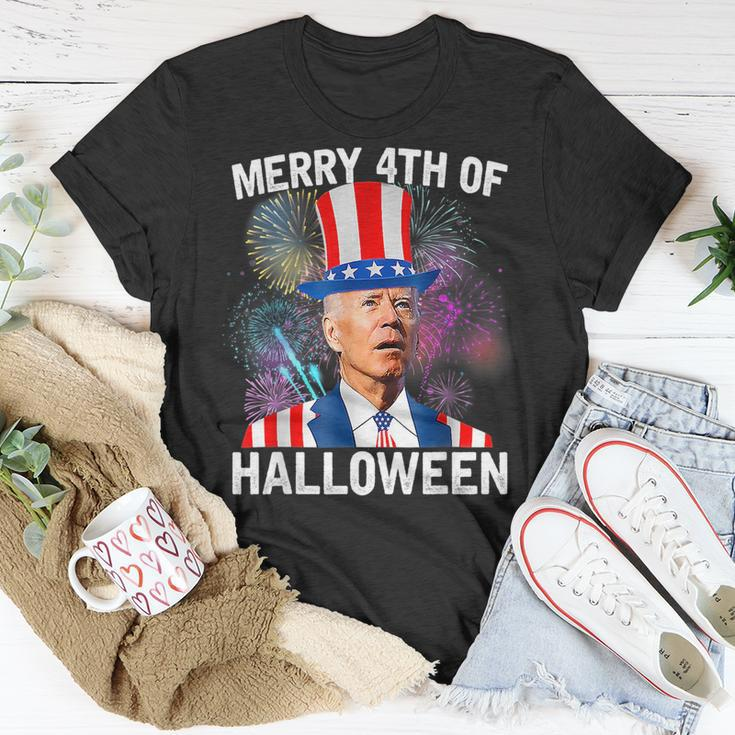 Funny Joe Biden 4Th Of July Merry 4Th Of Halloween Unisex T-Shirt Unique Gifts