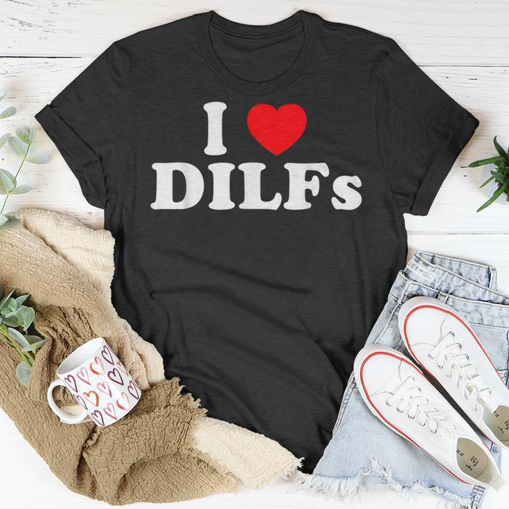 I Love Dilfs I Heart Dilfs Red Heart Cool T-Shirt Unique Gifts
