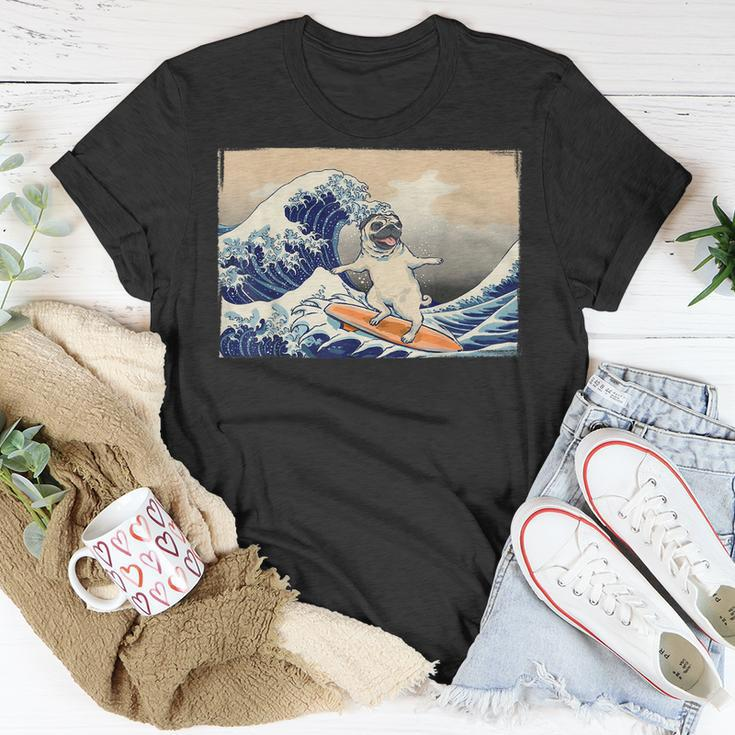 Pug Surfing Pug Humor Dog Pug Owner Pug T-Shirt Unique Gifts