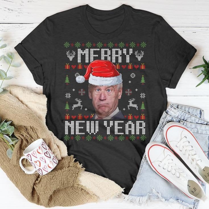 Santa Joe Biden Happy New Year Ugly Christmas Sweater T-Shirt Unique Gifts