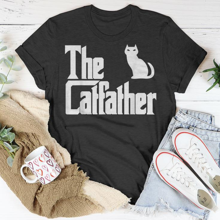 Funny The Catfather Fathers Day Cat Dad Pet Owner Gift Men Unisex T-Shirt Unique Gifts