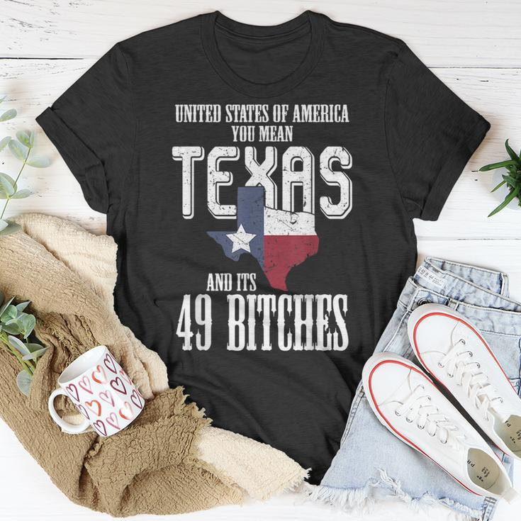 Funny Usa Flag United States Of America Texas Texas Funny Designs Gifts And Merchandise Funny Gifts Unisex T-Shirt Unique Gifts