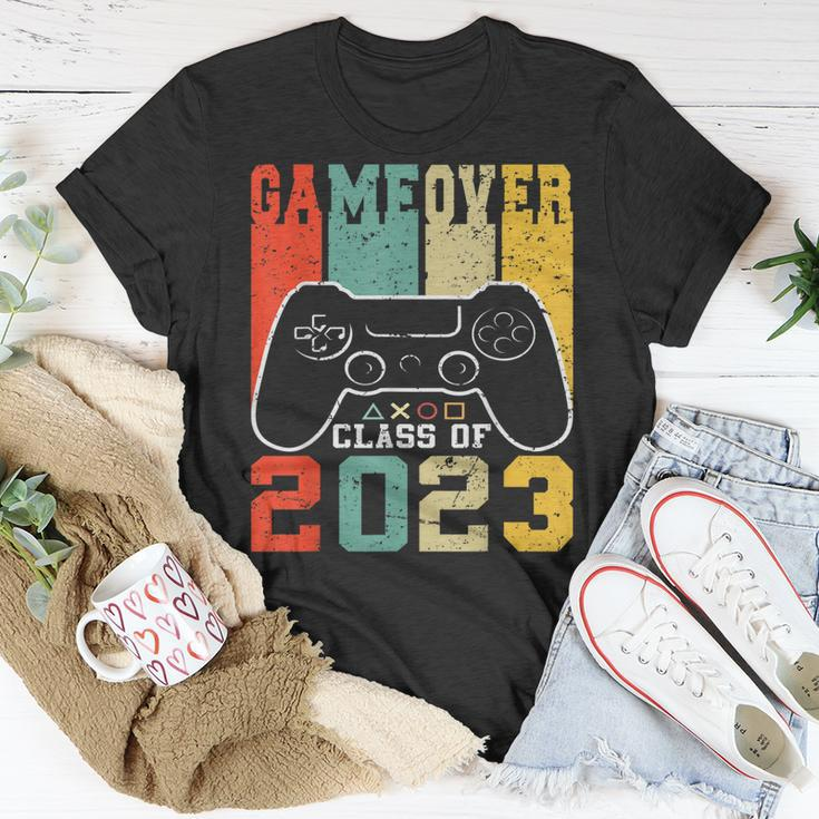 Game Over Class Of 2023 Video Games Vintage Graduation Gamer Unisex T-Shirt Unique Gifts