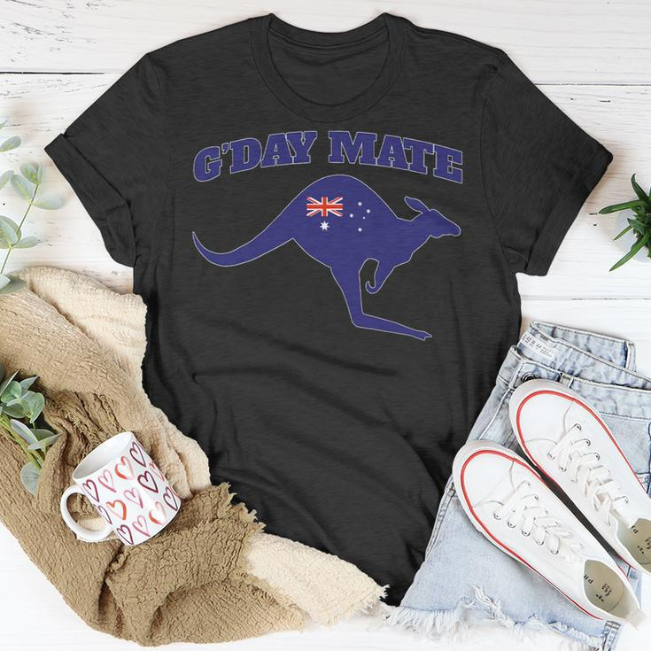 Gday Mate Australia Flag Kangaroo Australia Gday Mate Unisex T-Shirt Unique Gifts