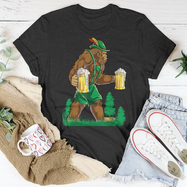 German Bigfoot Sasquatch Lederhose Oktoberfest Costume T-Shirt Unique Gifts
