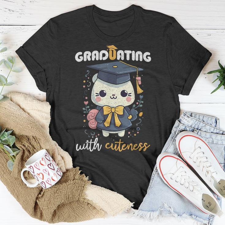 Graduating With Cuteness Kawaii Cat Graduation 2023 Unisex T-Shirt Unique Gifts