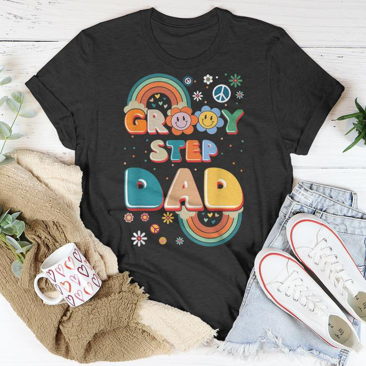 Groovy Step Dad Stepdaddy Step Father Fathers Day Retro Gift For Mens Unisex T-Shirt Funny Gifts