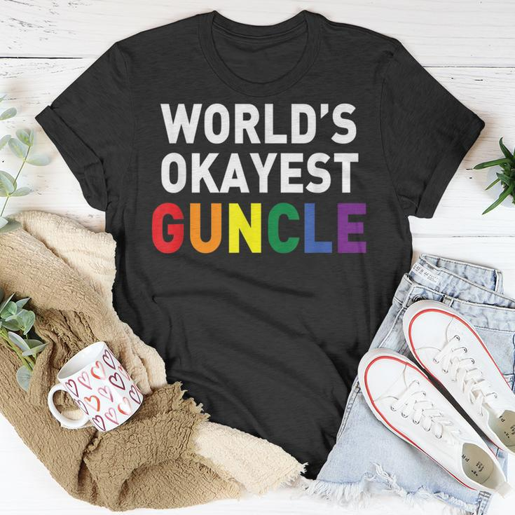 GuncleProud Of My Gay Uncle Worlds Okayest Guncle Unisex T-Shirt Unique Gifts