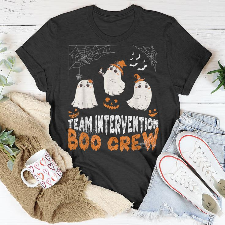 Halloween Team Intervention Boo Crew Cute Ghost Spider Bats T-Shirt Unique Gifts