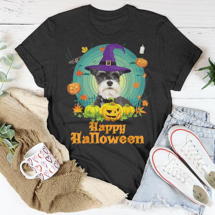 Happy Halloween Schnauzer Dog Pumpkin Witch Ghost Cute Scary T-Shirt Unique Gifts