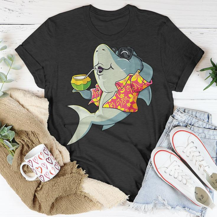 Hawaiian Shark Summer Tropical Luau Party Men Boys Kids Unisex T-Shirt Funny Gifts
