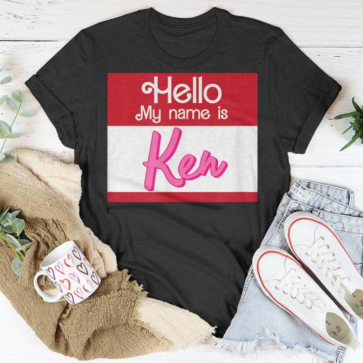 Hello My Name Is Ken Halloween Name Tag Personalized T-Shirt Funny Gifts