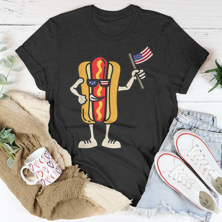 Hot Dog American Flag July 4Th Patriotic Bbq Cookout Funny Unisex T-Shirt Unique Gifts