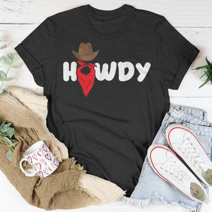 Howdy Country Western Wear Rodeo Cowgirl Southern Cowboy Unisex T-Shirt Unique Gifts