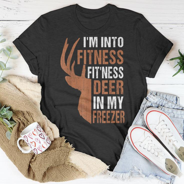 Hunting- I'm Into Fitness Deer Freezer Hunter Dad T-Shirt Funny Gifts