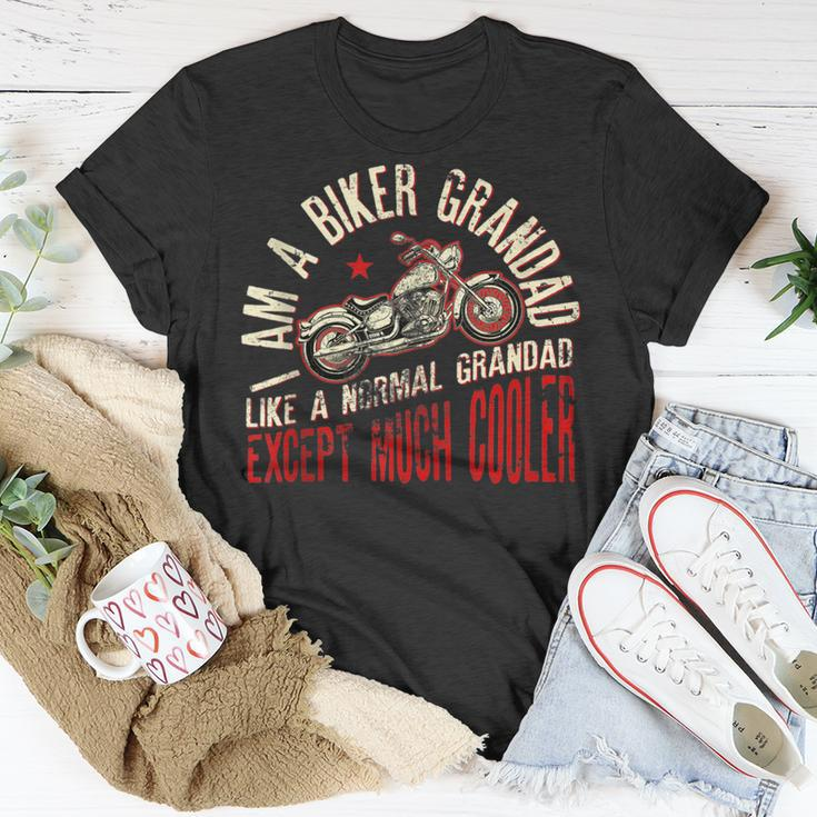 I Am A Biker Grandad Funny Quote For Grandpa Motorbikes Unisex T-Shirt Unique Gifts
