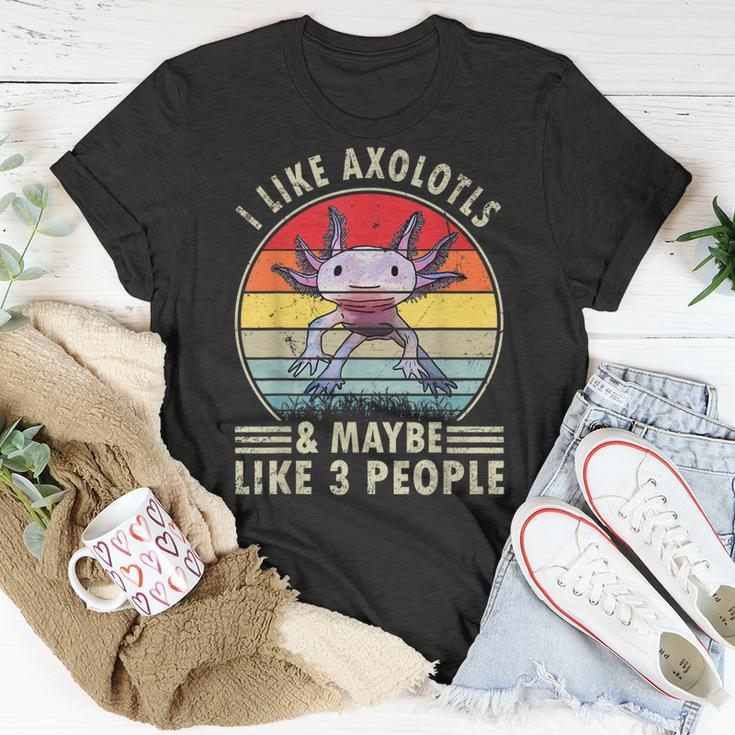 I Like Axolotls And Maybe Like 3 People Retro 90S Axolotl Unisex T-Shirt Unique Gifts