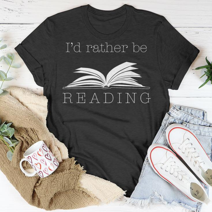 I'd Rather Be ReadingCute Bookworm T-Shirt Unique Gifts