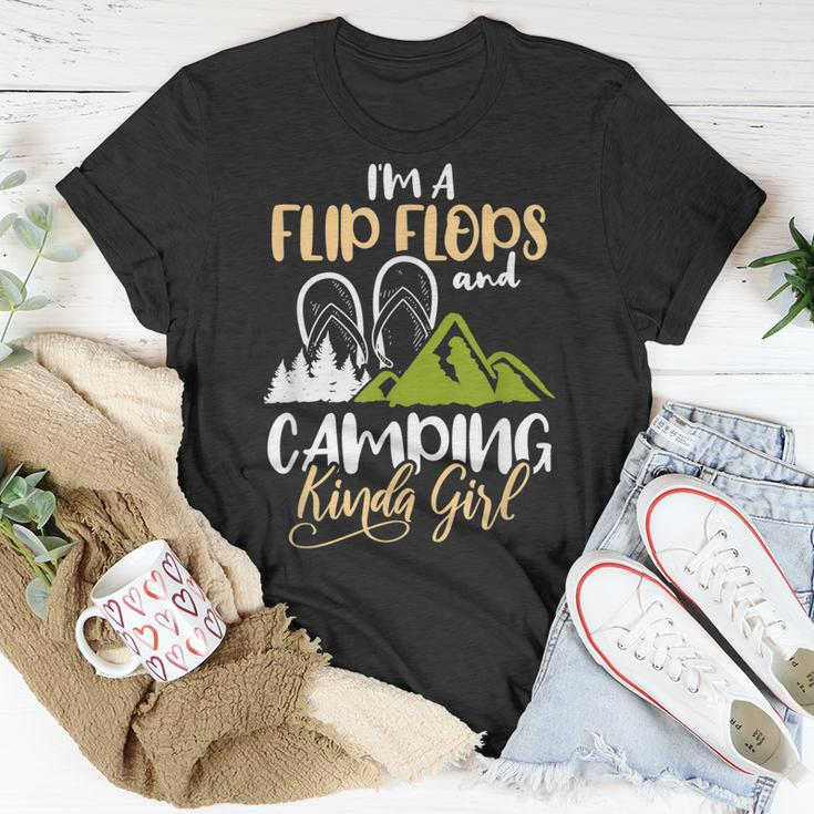 Im A Flip Flops And Camping Kinda Girl Camper Gift Unisex T-Shirt Unique Gifts