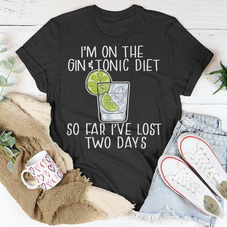 I'm On The Gin & Tonic Diet I've Lost 2 Days Joke Meme T-Shirt Unique Gifts