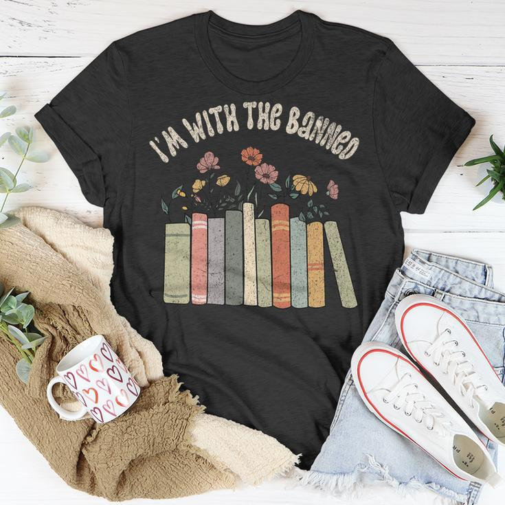 Im With The Banned Books Social Justice Reading Librarian Unisex T-Shirt Unique Gifts