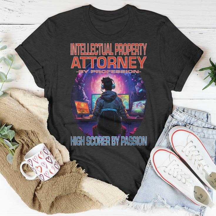 Intellectual Property Attorney Gamer Fun Pun Gaming T-Shirt Unique Gifts