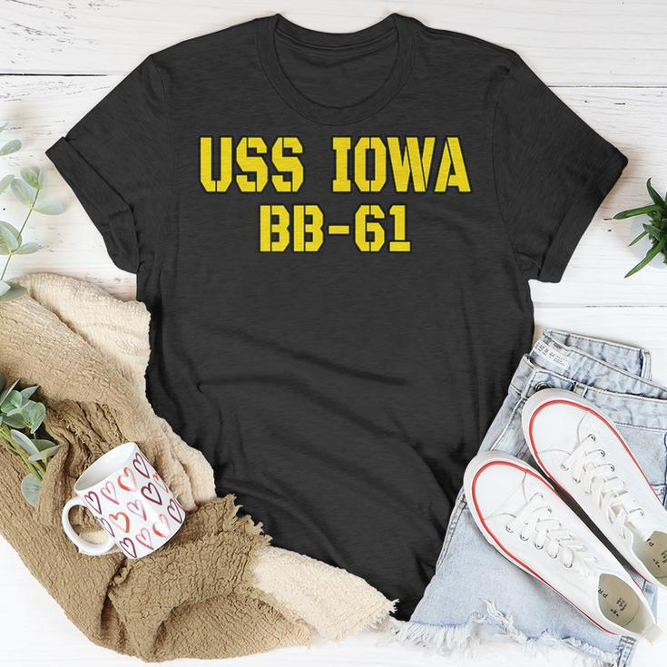 Iowa Battleship Veteran Warship Bb61 Father Grandpa Dad Son Gift For Women Unisex T-Shirt Unique Gifts