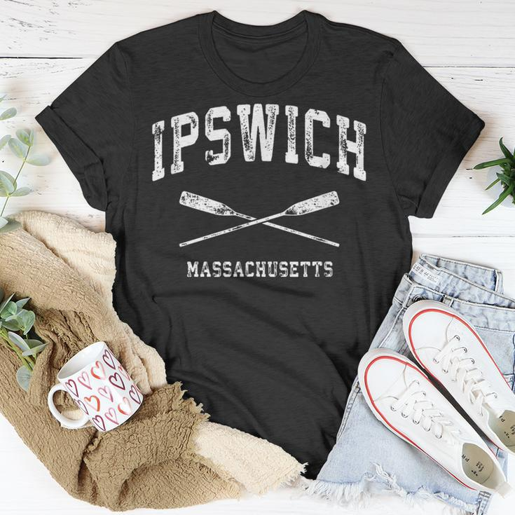 Ipswich Massachusetts Vintage Nautical Crossed Oars T-Shirt Unique Gifts