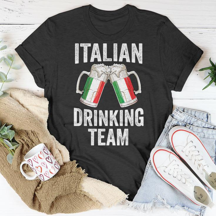 Italian Drinking Team Salute Italy Flag Funny Oktoberfest Unisex T-Shirt Unique Gifts