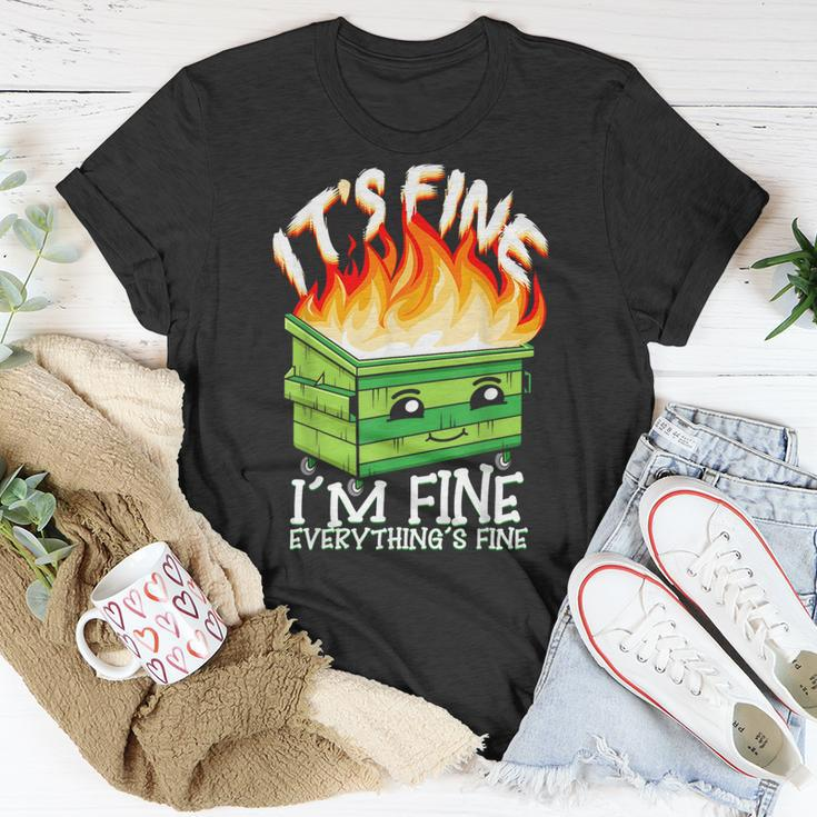 It's Fine I'm Fine Everything Is Fine Dumpster Fire T-Shirt Unique Gifts