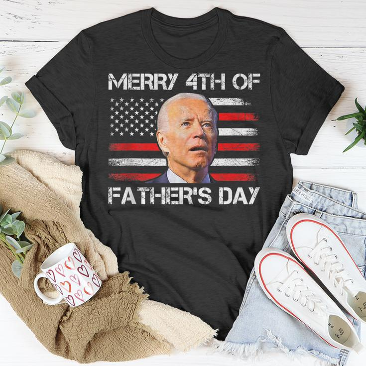 Joe Biden Merry 4Th Of Fathers Day Funny 4Th Of July Us Flag Unisex T-Shirt Unique Gifts