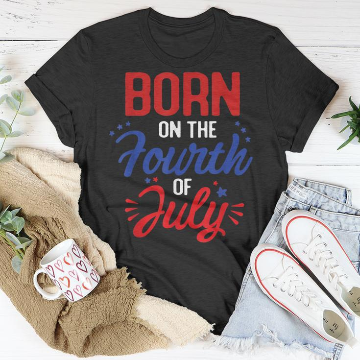 July 4Th Born Patriotic Fourth Of July Birthday Usa Flag Unisex T-Shirt Unique Gifts