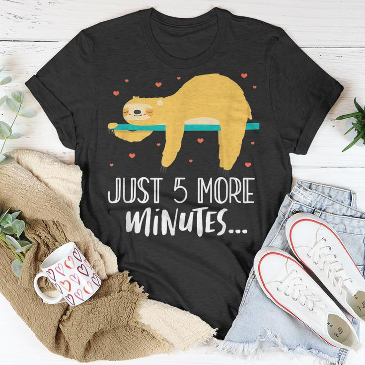 Just 5 More Minutes Tree Sloth Lazy Sleeping Unisex T-Shirt Unique Gifts