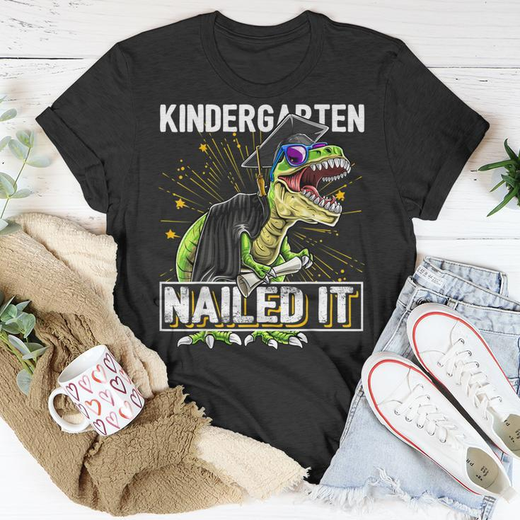 Kindergarten Nailed ItRex Dinosaur Graduation Cap Gown Unisex T-Shirt Unique Gifts