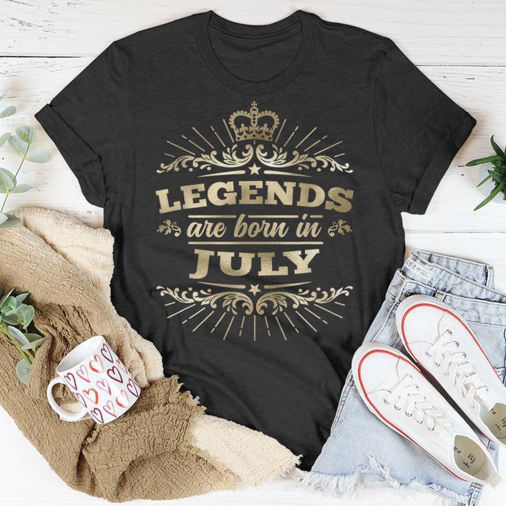 Legends Are Born In July King Queen Crown King Funny Gifts Unisex T-Shirt Unique Gifts