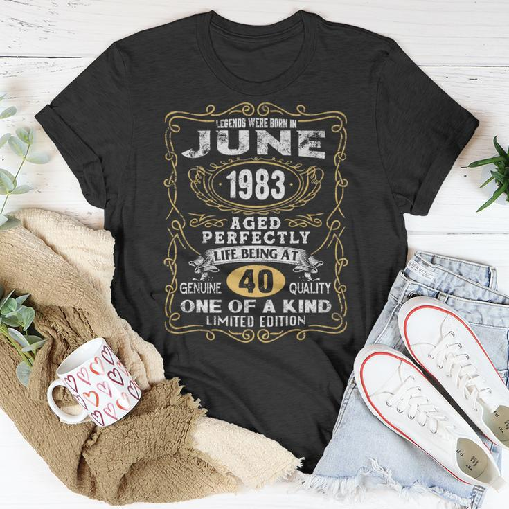 Legends Born In June 1983 40 Years Old 40Th Birthday Unisex T-Shirt Funny Gifts