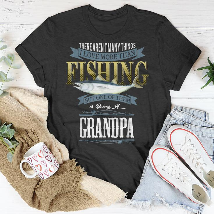 I Love More Than Fishing Being A Grandpa Fishing T-shirt Personalized Gifts