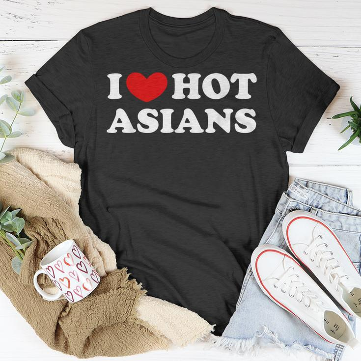 I Love Hot Asians I Heart Hot Asians T-Shirt Funny Gifts
