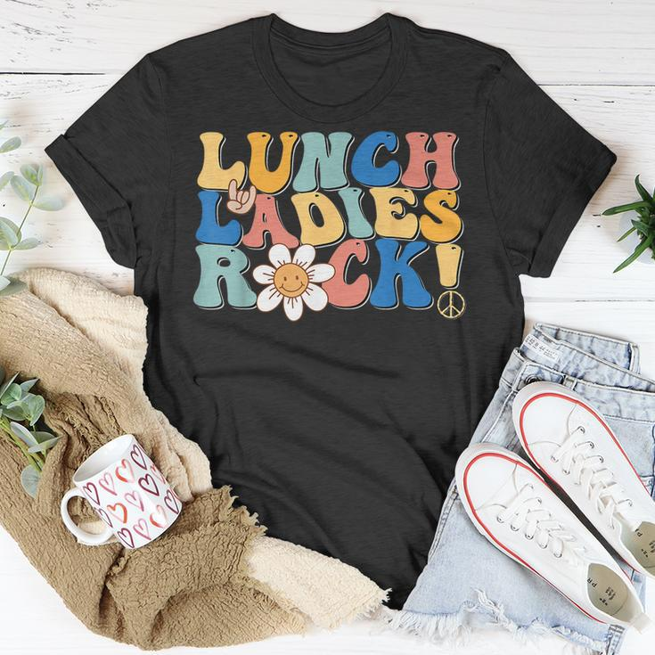 Lunch Ladies Rock Retro Lunch Ladies Squad Cafeteria Crew T-Shirt Funny Gifts