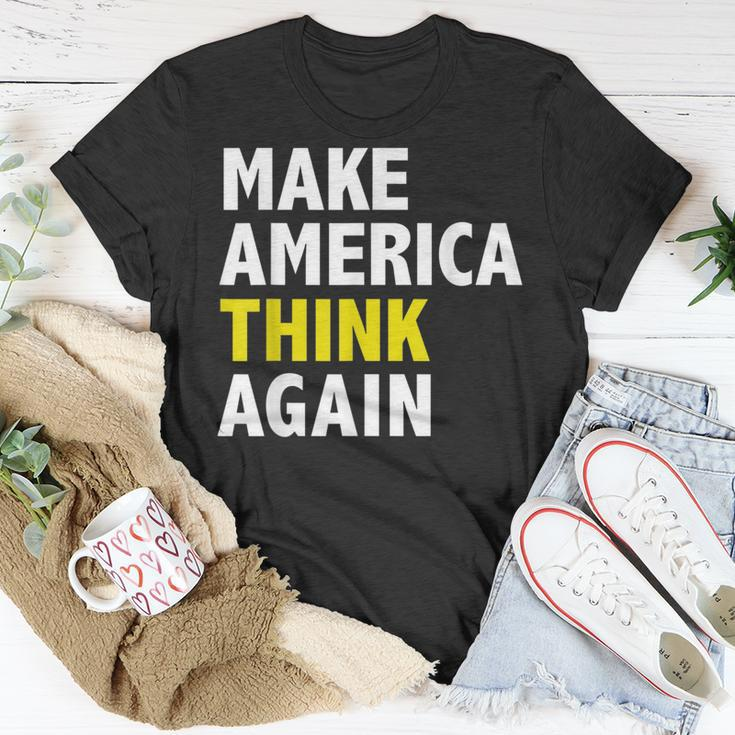 Make America Think Again Funny Elections President Politics Unisex T-Shirt Unique Gifts