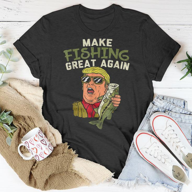 Make Fishing Great Again Trump Funny Fisherman Angler Gift Unisex T-Shirt Unique Gifts
