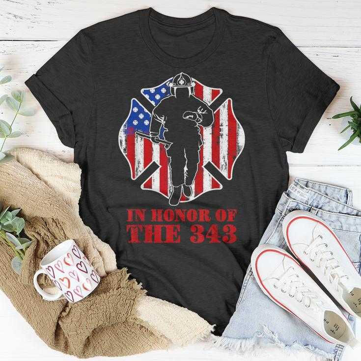 In Memory And Honor We Will Never Forget 343 Firefighter T-Shirt Unique Gifts