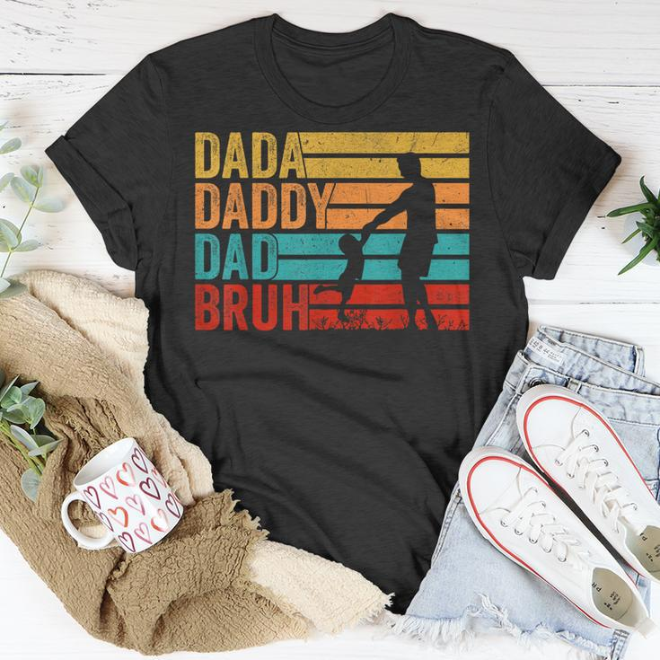 Men Dada Daddy Dad Bruh Fathers Day Vintage Funny Father Unisex T-Shirt Unique Gifts