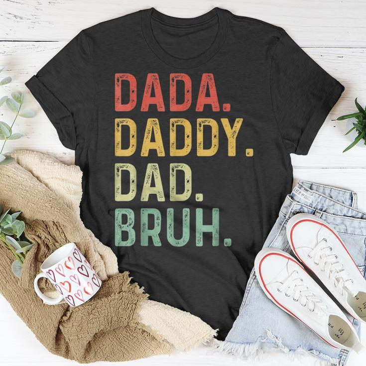 Men Dada Daddy Dad Bruh Fathers Day Vintage Funny Father Unisex T-Shirt Funny Gifts