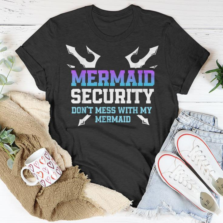 Mermaid Security Dont Mess With My Mermaid Daddy Merfolk Unisex T-Shirt Unique Gifts
