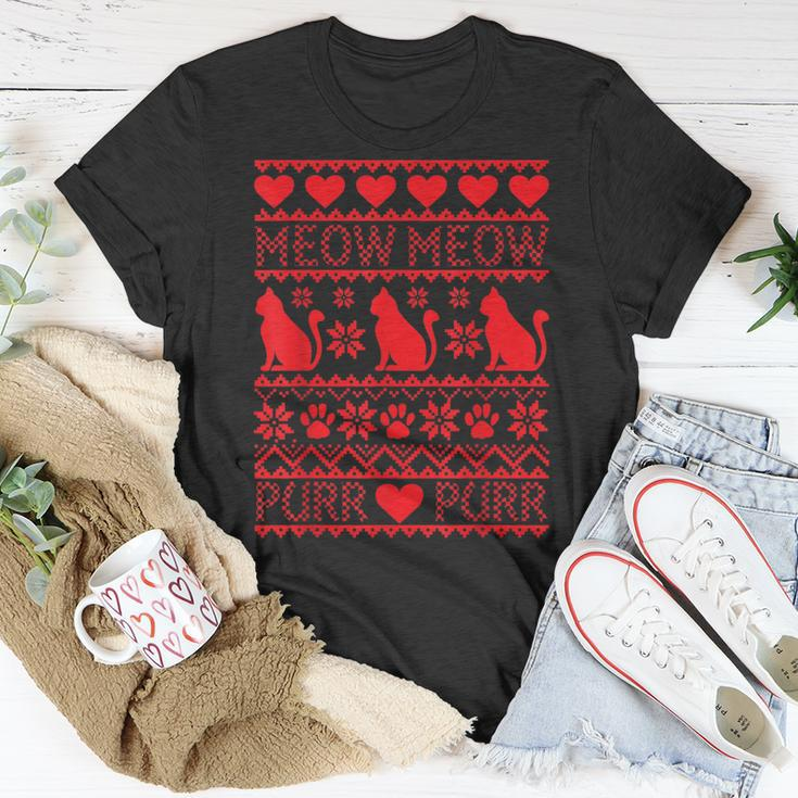 Merry Meowy Catmas Cat Ugly Christmas Sweater T-Shirt Unique Gifts