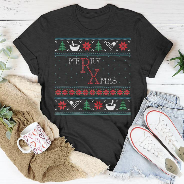 Merry Xmas Pharmacist Ugly Christmas Sweater Pharmacy Tech T-Shirt Unique Gifts