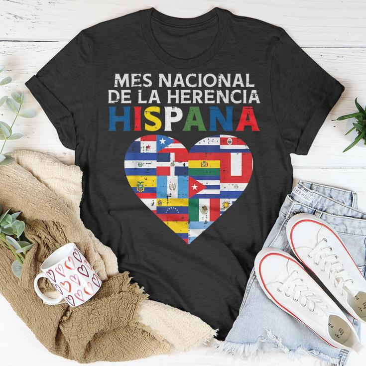 Mes Nacional De La Herencia Hispania Flags Hispanic Heritage T-Shirt Unique Gifts